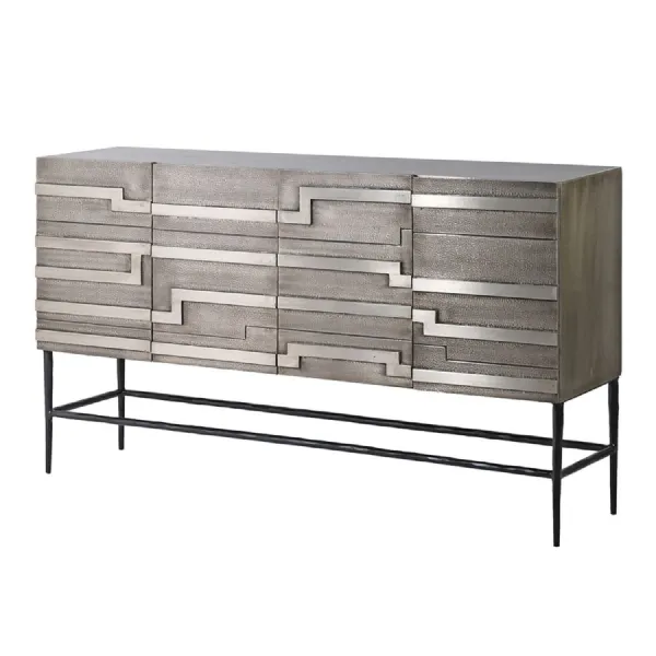Antique Silver 4 Door Sideboard