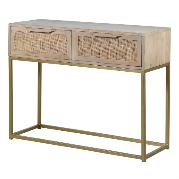 Zahara Cane 2 Drawer Console Table