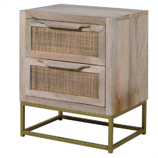 Zahara Cane 2 Drawer Bedside