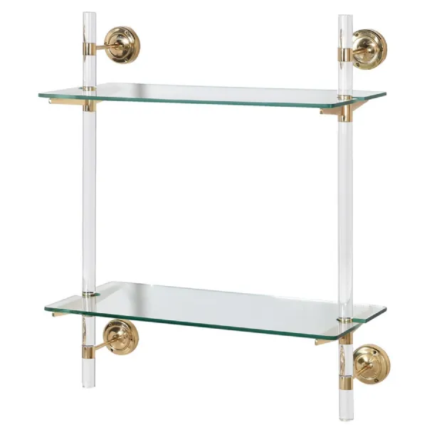 Acrylic and Brass Wall Shelves