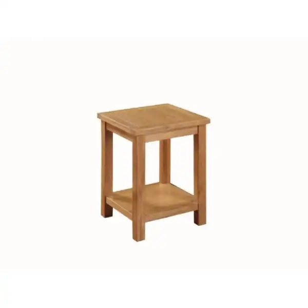 Hereford Solid Oak Lamp Table with Shelf