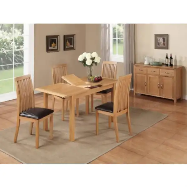 Hereford Solid Oak 4ft Extending Table and 4 Chairs