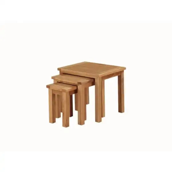 Hereford Solid Oak Nest of 3 Tables