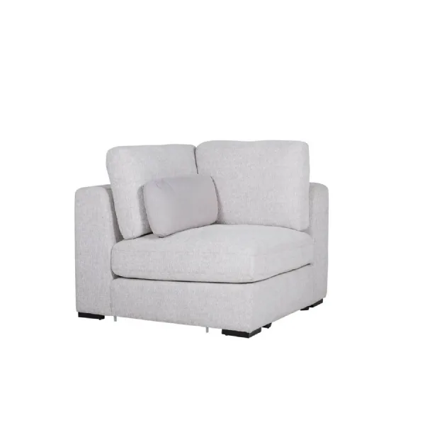 Light Grey Chenille Fabric Corner Arm Sectional