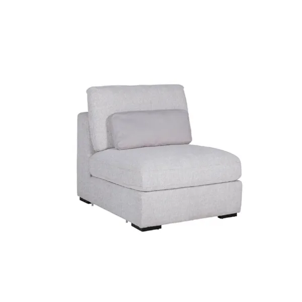 Light Grey Chenille Fabric Armless Sectional with Cushion