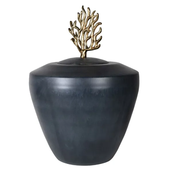 Gold Coral Lidded Jar