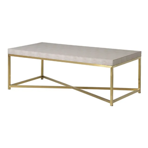 Maxim Ivory Faux Shagreen Coffee Table