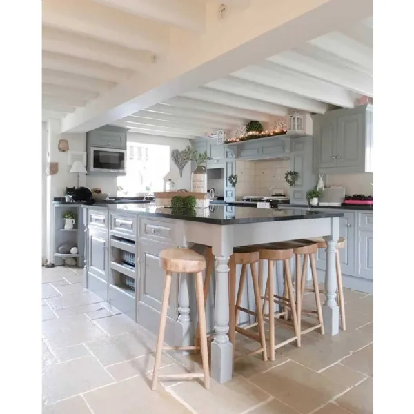 Low Washed Oak Farmhouse Kitchen Breakfast Bar Counter Stool 71cm High