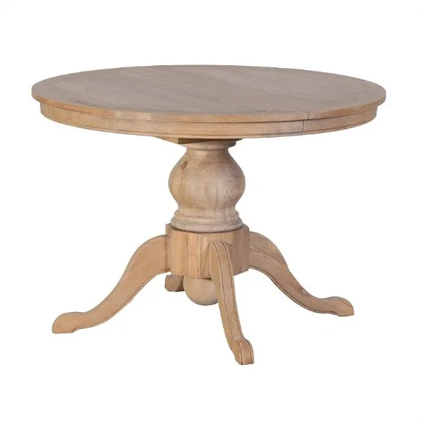 Washed Oak Extending Round Rectangular Oval Dining Table