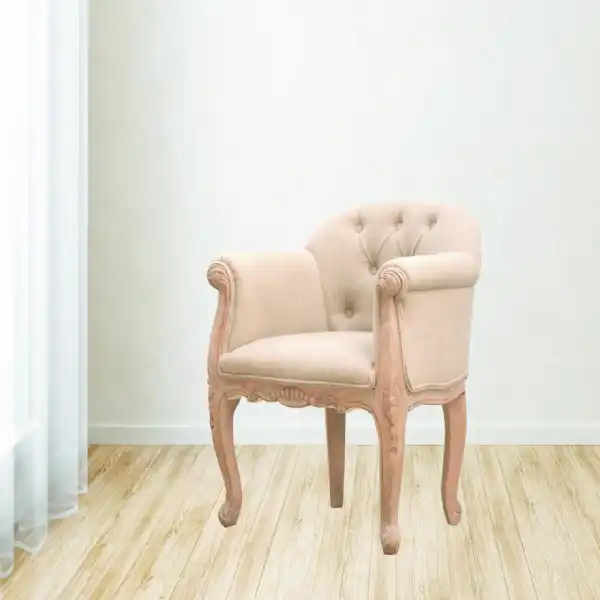 French Style Mud Linen Accent Chair