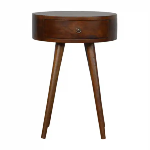 Nordic Chestnut Circular Shaped Bedside