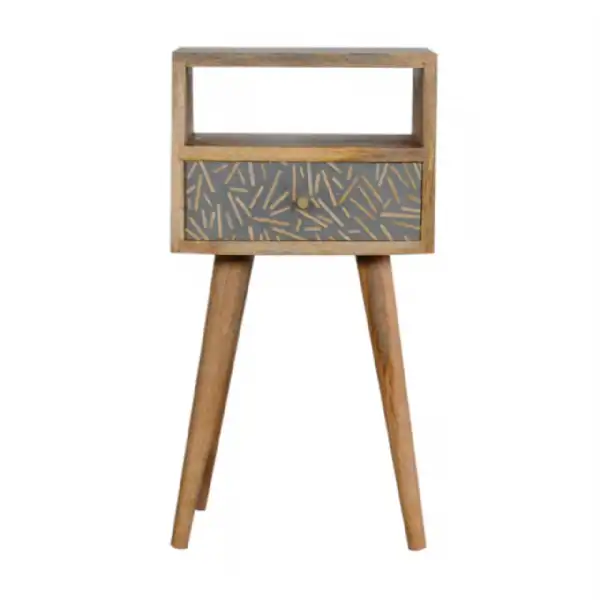 Petite Wood Chip Cement Drawer Bedside