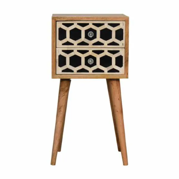 Mini Bone Inlay 2 Drawer Bedside