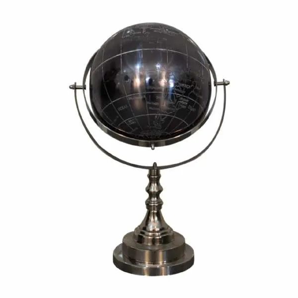Black Globe With Chrome Frame