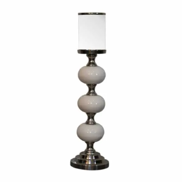 Chrome Bubble Metal Candle Holder Set