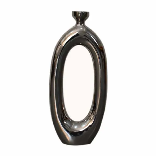 Round Vase In Nickle Finish