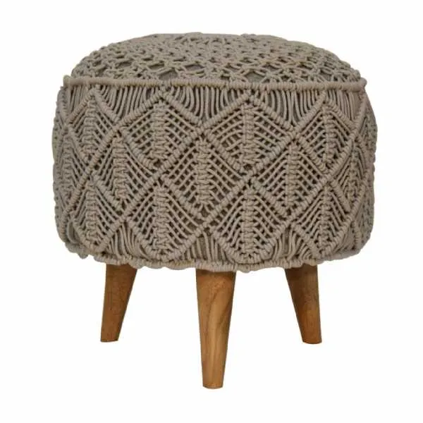 Crotchet Grey Footstool