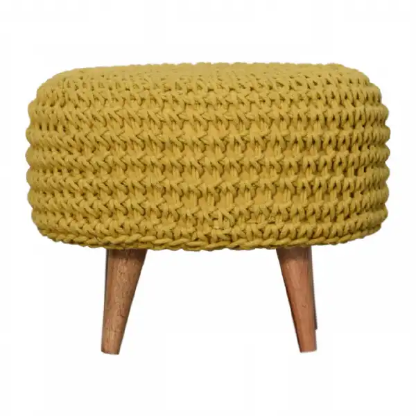 Keeva Mustard Oblong Footstool