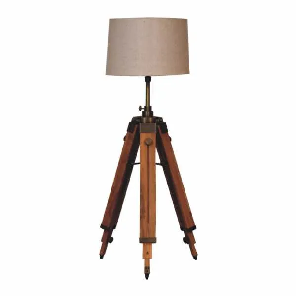 Wooden Tripod Lamp