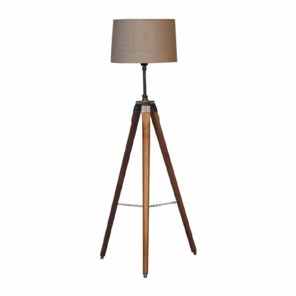 Fixed Chrome Plated Tripod Floor Lamp