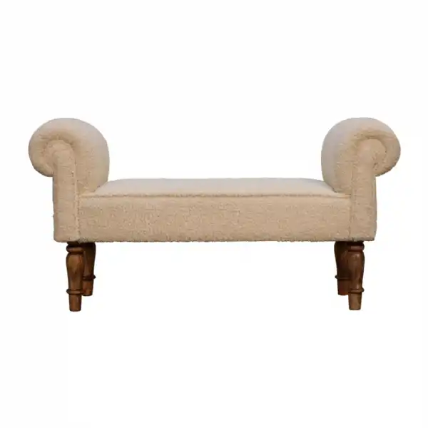 Boucle Cream Bench