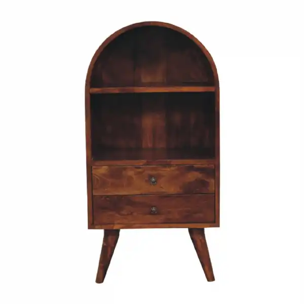 Rounded Top Chestnut Display Cabinet