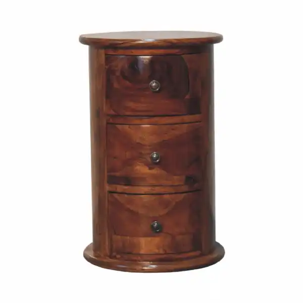 Sheesham Chestnut 3 Drawer Drum Chest