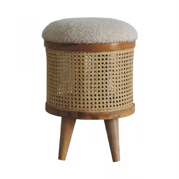 Cream Boucle Larissa Footstool