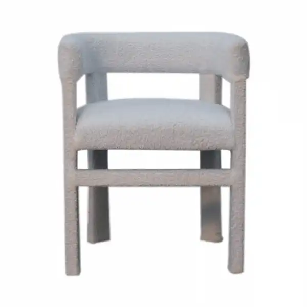 White Boucle Occasional Chair