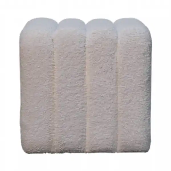 White Wavy Boucle Footstool