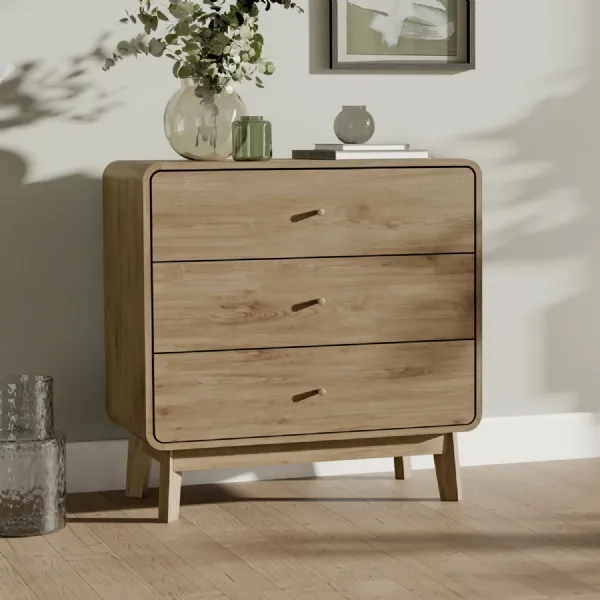 Ingrid 3 Drawer Chest Oak