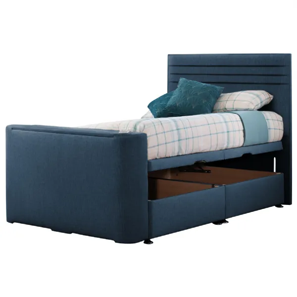 Deep Blue Chic Double TV Bed