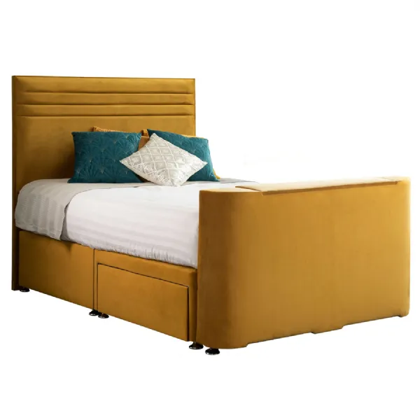 Mustard Chic King Size TV Bed