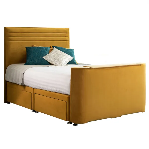 Mustard Chic King Size TV Bed