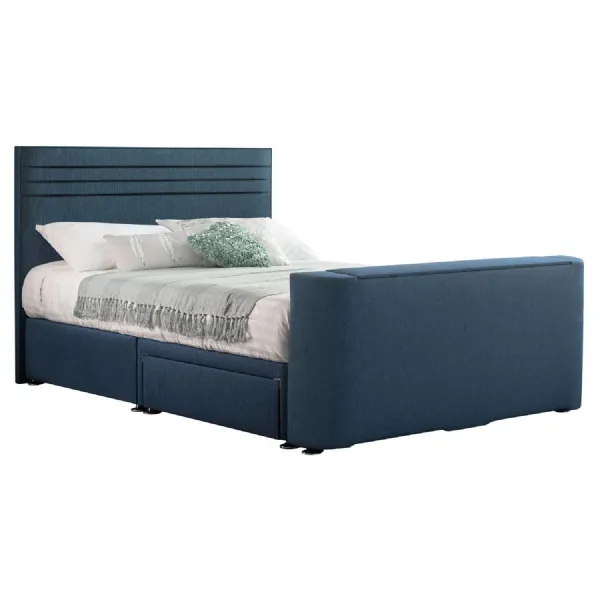 Deep Blue Chic Super King Size TV Bed