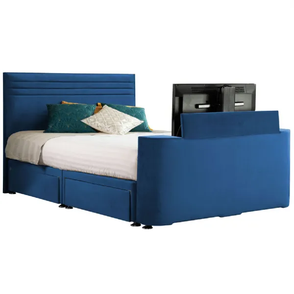 Royal Blue Chic Super King Size TV Bed