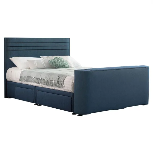 Deep Blue Chic Super King Size TV Bed