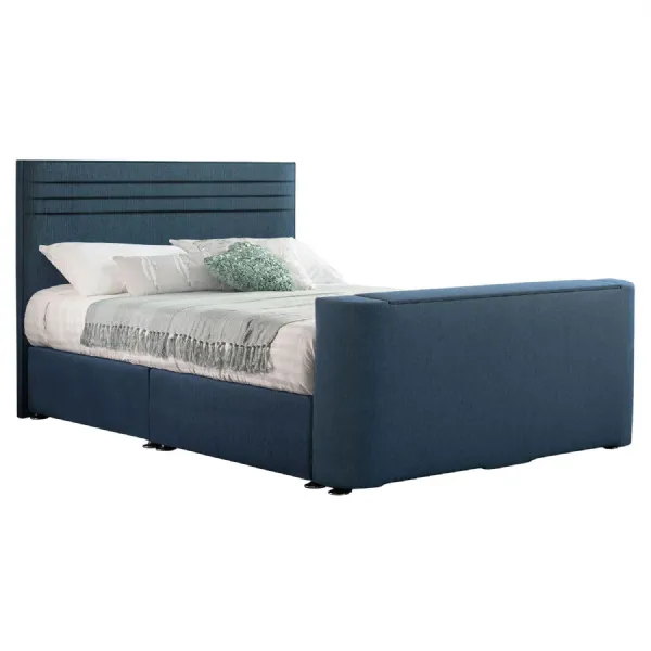 Deep Blue Chic Super King Size TV Bed