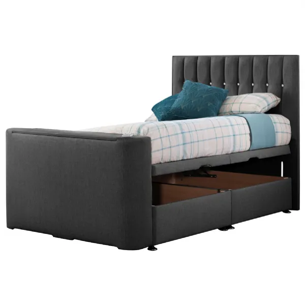 Grey Sparkle Double TV Bed