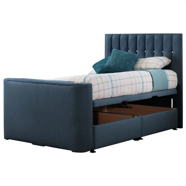 Deep Blue Sparkle Double TV Bed