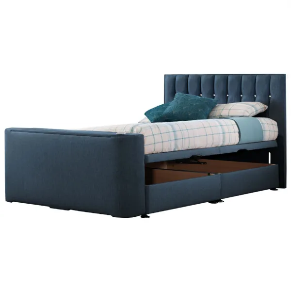 Deep Blue Sparkle Super King Size TV Bed
