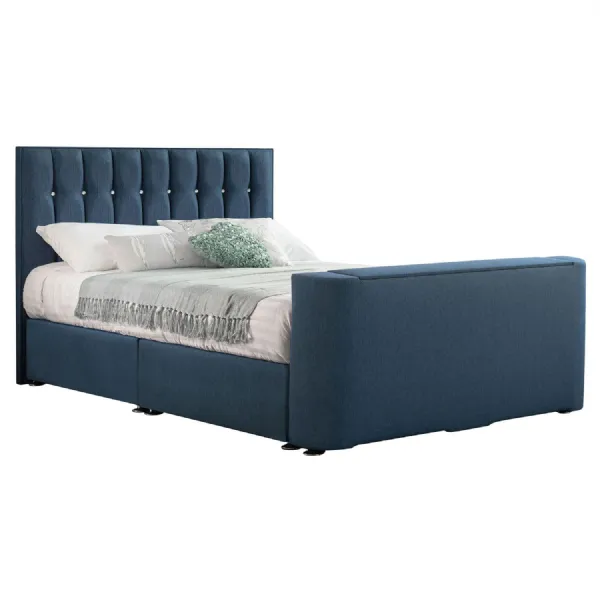 Deep Blue Sparkle Super King Size TV Bed