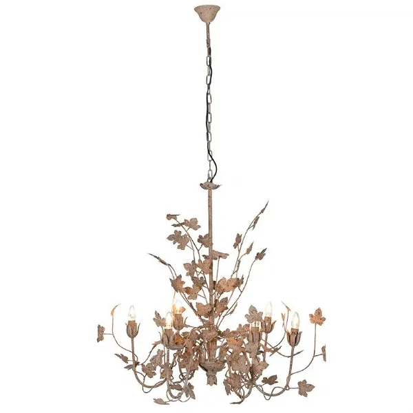 Vintage Style Gold Autumn Leaf Design 6 Bulb Chandelier Ceiling Light