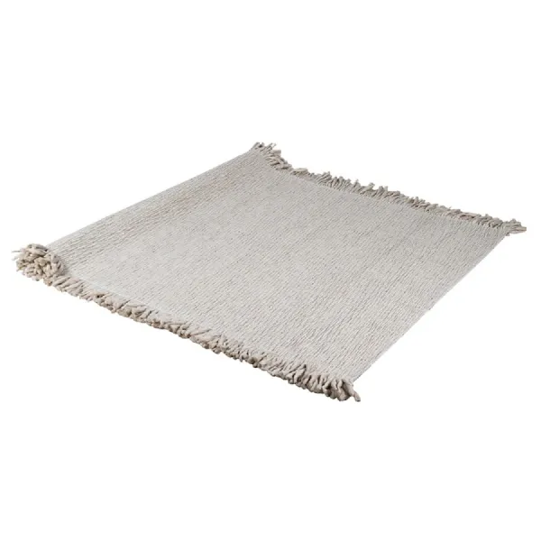 Natural Fringed Wool Rug
