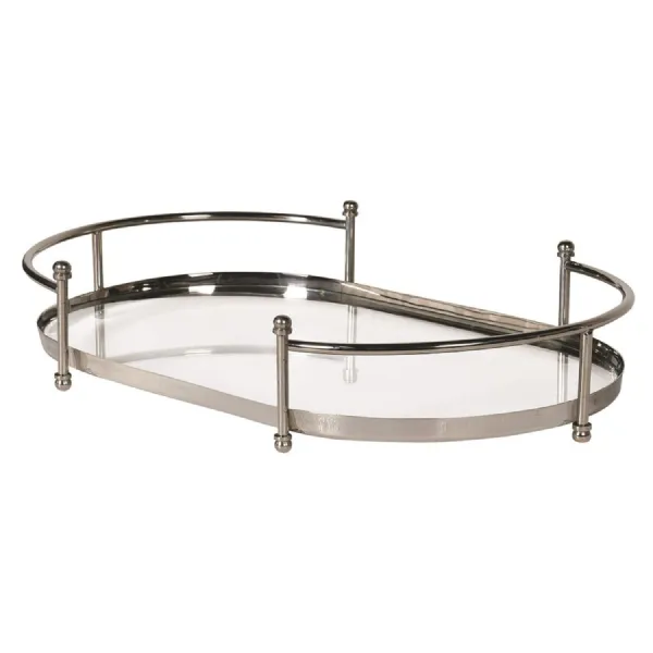 Oval Silver Glass Tray