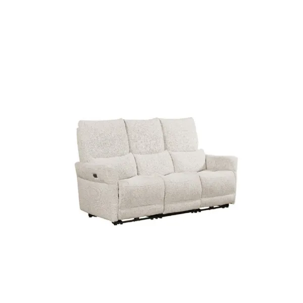 Biscuit Fabric 3 Seater Electric Power Recliner Sofa