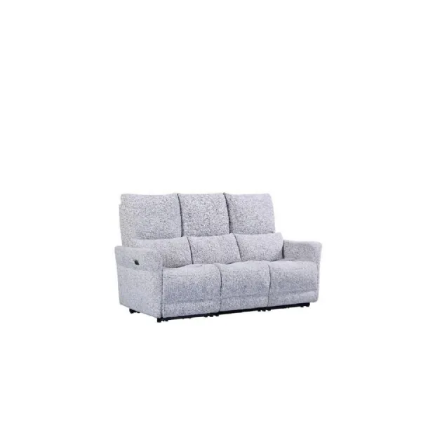 Dove Fabric 3 Seater Electric Power Recliner Sofa High Back