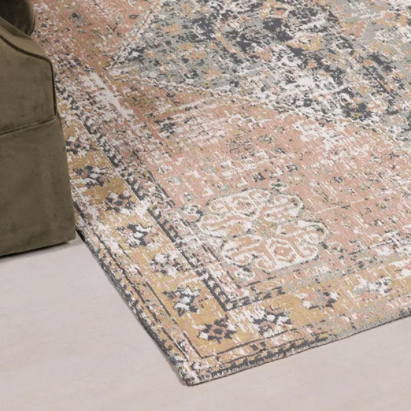 Marine Pink Chenille Washed Rug 170x120cm