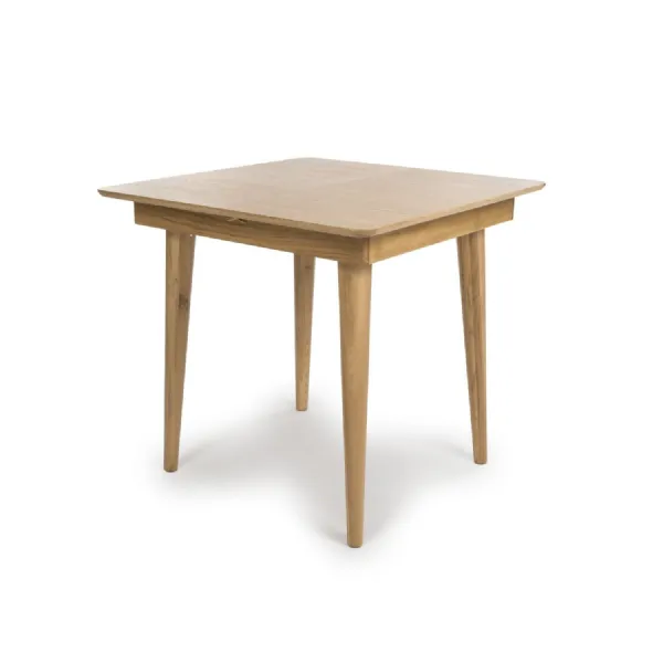 Small Square Light Oak Extending Dining Table