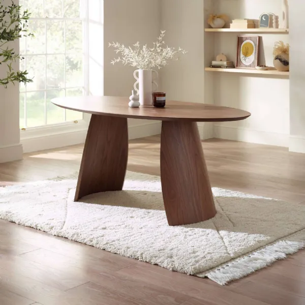 Julius Oval 4 6 Seater Dining Table Walnut Effect